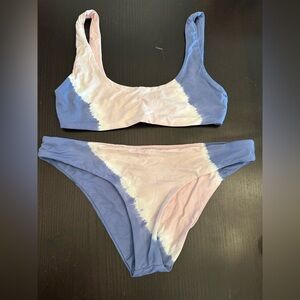 L*Space Blue and Pink Tie-Dye Bikini Set